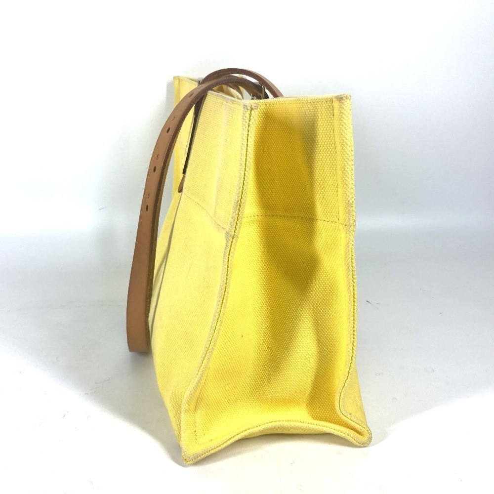 HERMES Etrivier Elan Tote Bag Shoulder Leather Canvas Women's Yellow D-241018-16 - Picture 2 of 13